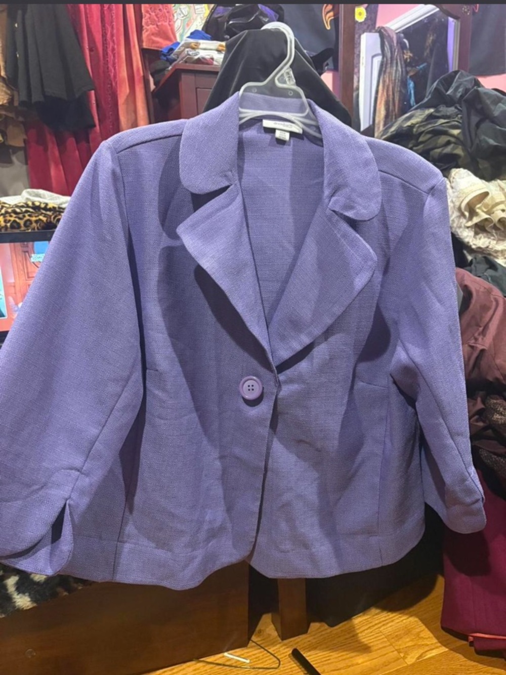 dressbarn Lavender Single-Button Blazer